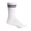 White Crew Length Socks with Spandex - Large