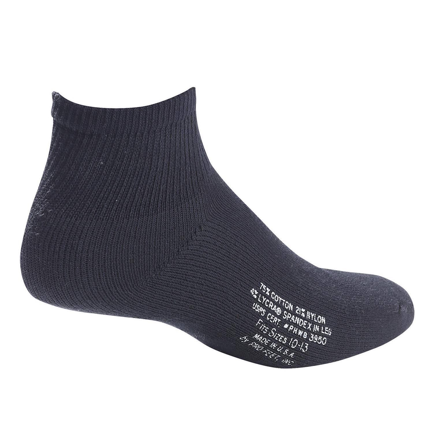 Pro Feet Postal Approved Black Ankle Socks - Small