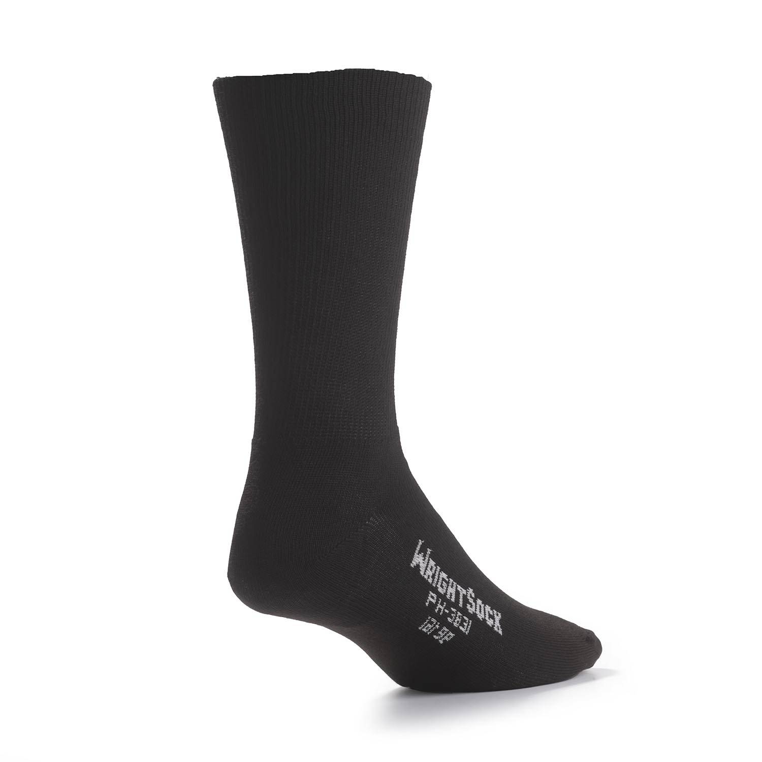 BLACK WRIGHTSOCK DOUBLE LAYER CREW LENGTH SOCK